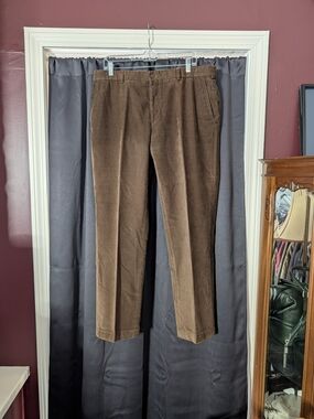 Ralph Lauren Made In Italy Black Label Brown Corduroy Trousers Pants 36